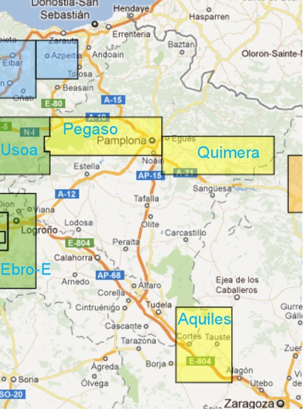 Mapa de las concesiones de Fracking que afectan a Navarra