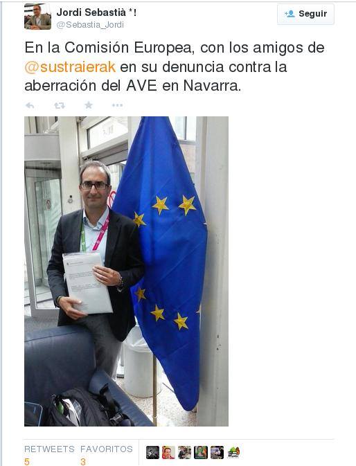 Jordi Sebastiá on Twitter when complaint was delivered